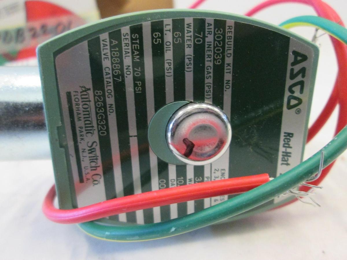 Asco Red Hat, Solenoid Valve 3/8" Pipe, 10.1 W, 8263G320, New