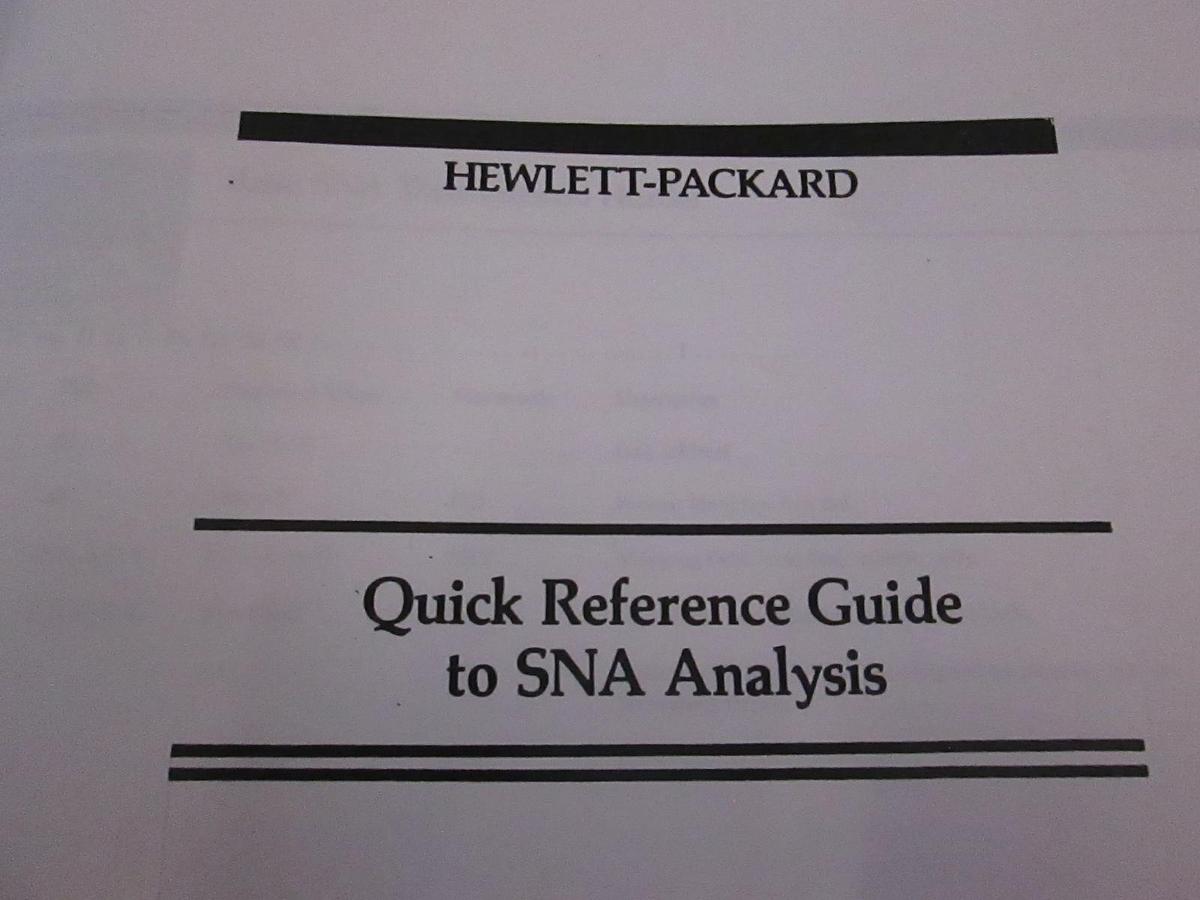 Used HP Quick Reference Guide to SNA Analysis, Used
