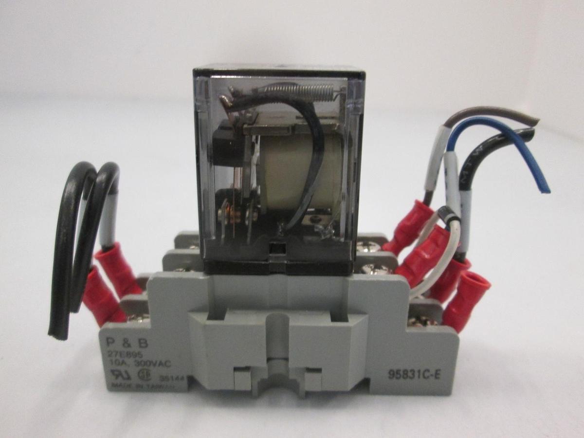 Used Potter & Brumfield, K10P-11D15-24, Relay w/ 27E895 Socket Base, 24VDC, Used