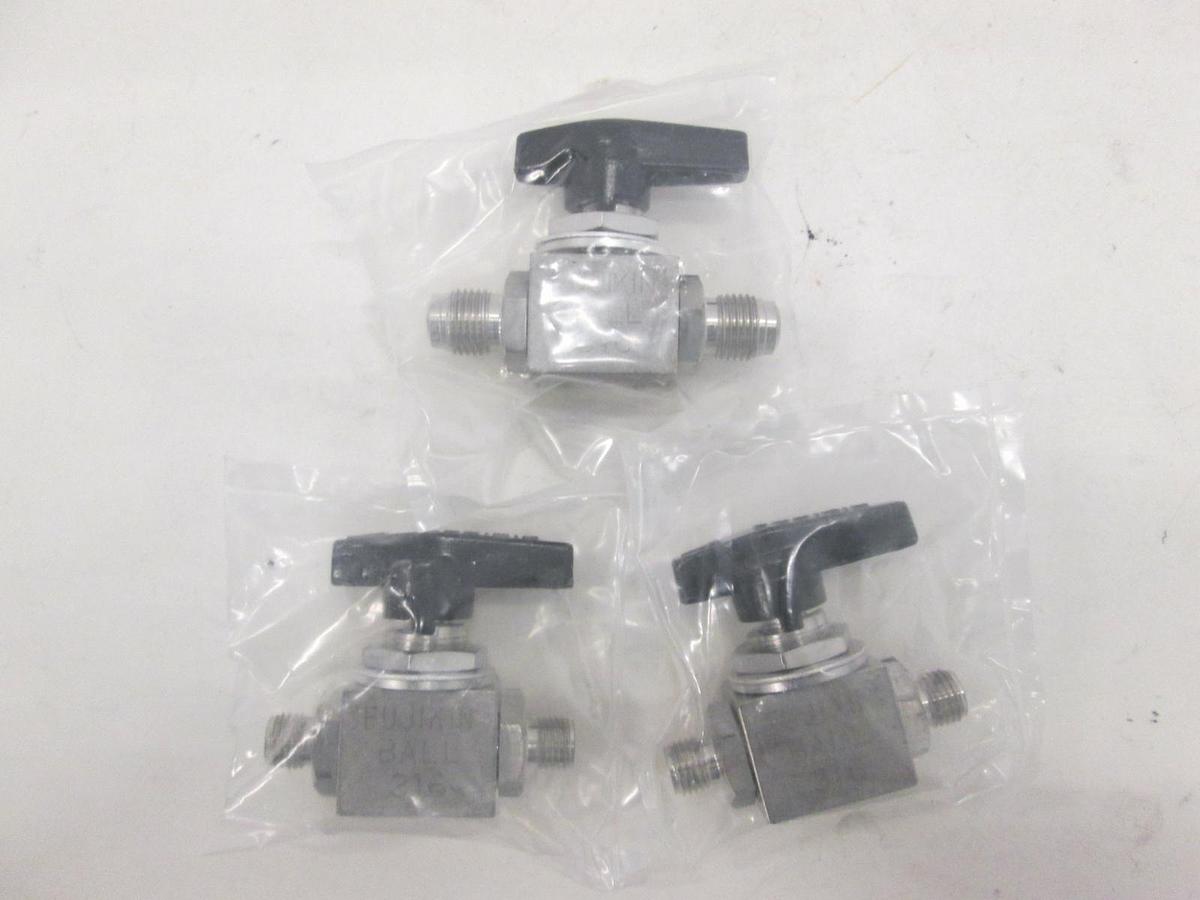Fujikin, Steel Ball Valve, Catalog NO. 100409, New, Lot of 3