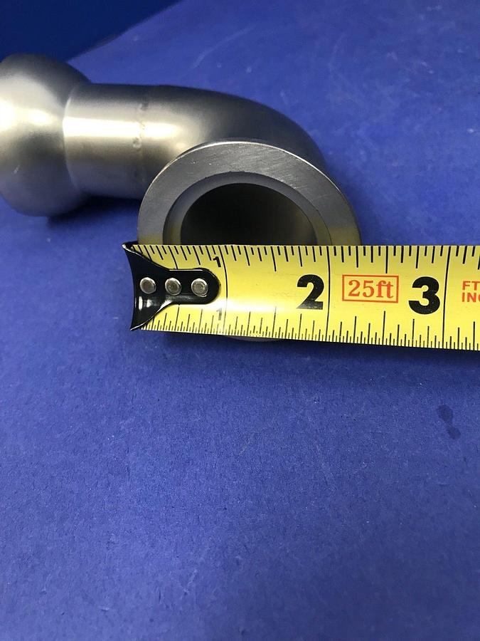 Used Stainless Steel 90° Elbow Vacuum Pipe w/ 50/30 Ball Socket to NW40, Used