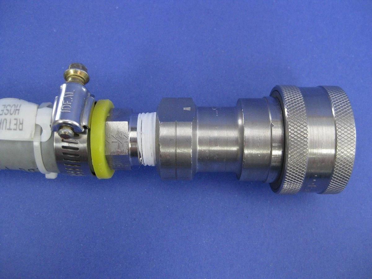 Used Parker SH4-62 Hydraulic Coupler Assembly with 3/4" Hose and 6 Port Manifold