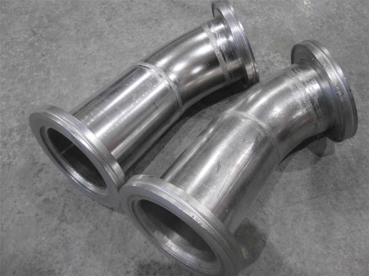 Used ISO80-ISO80 Stainless Steel Elbow Adapter, Used, Lot of 2