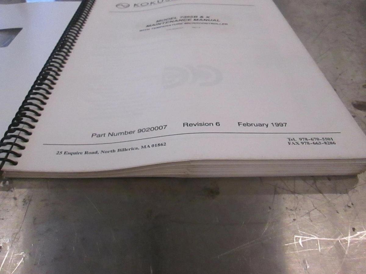 Used Kokusai Apex 7355B And X Maintenance Manual with Temp Microcontroller, Used