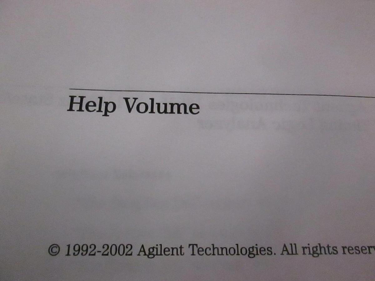 Used Agilent Tech, 16555A/D 110MHz State/500 MHz Timing Logic Help Volume, Used