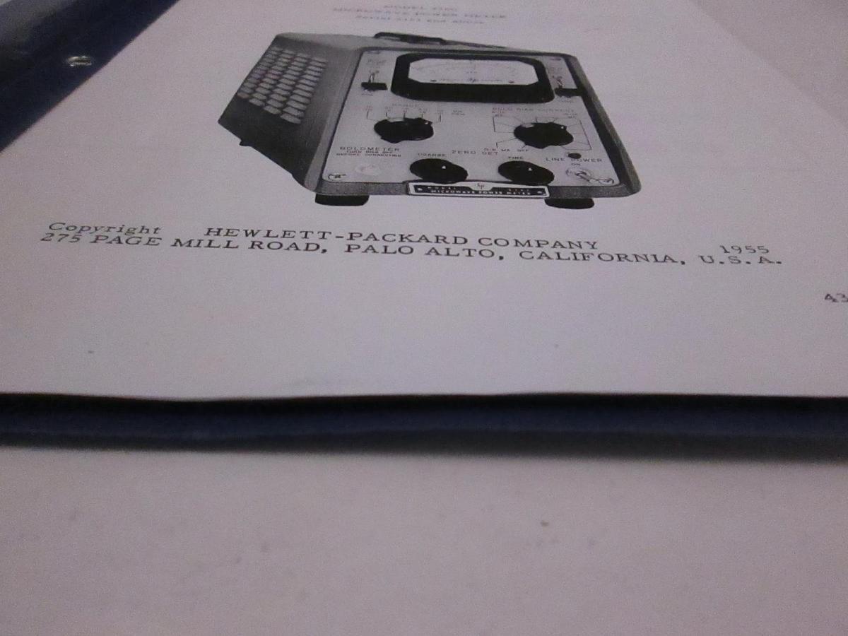 Used HP 430C Microwave Power Meter Operating and Service Manual, Used