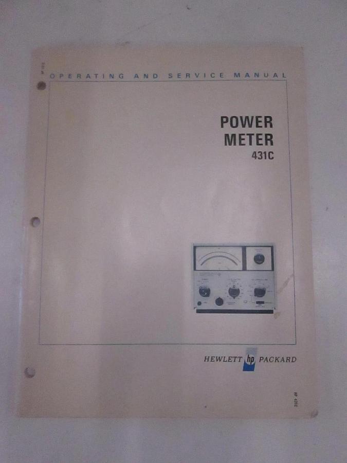 Used HP 431C Power Meter Operating and Service Manual, Used