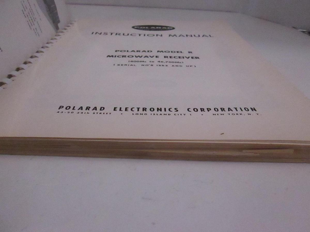 Used Polarad Model R Microwave Receiver Instruction Manual, Used
