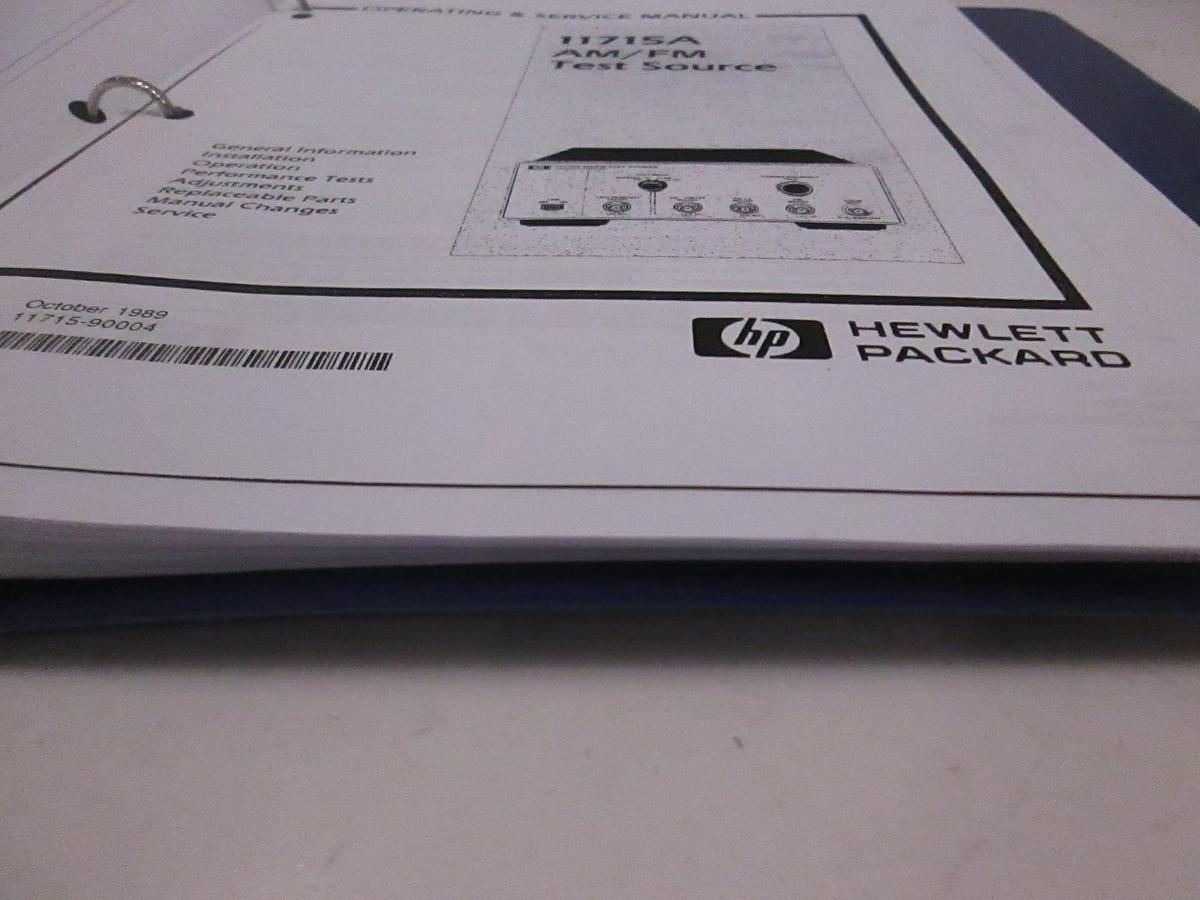 Used HP Model 11715A AM/FM Test Source Operating and Service Manual, Used