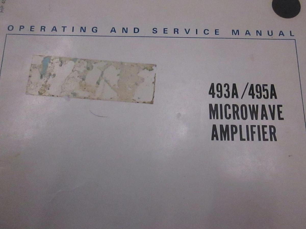 Used HP 493A/495A Microwave Amplifier Operating and Service Manual, Used