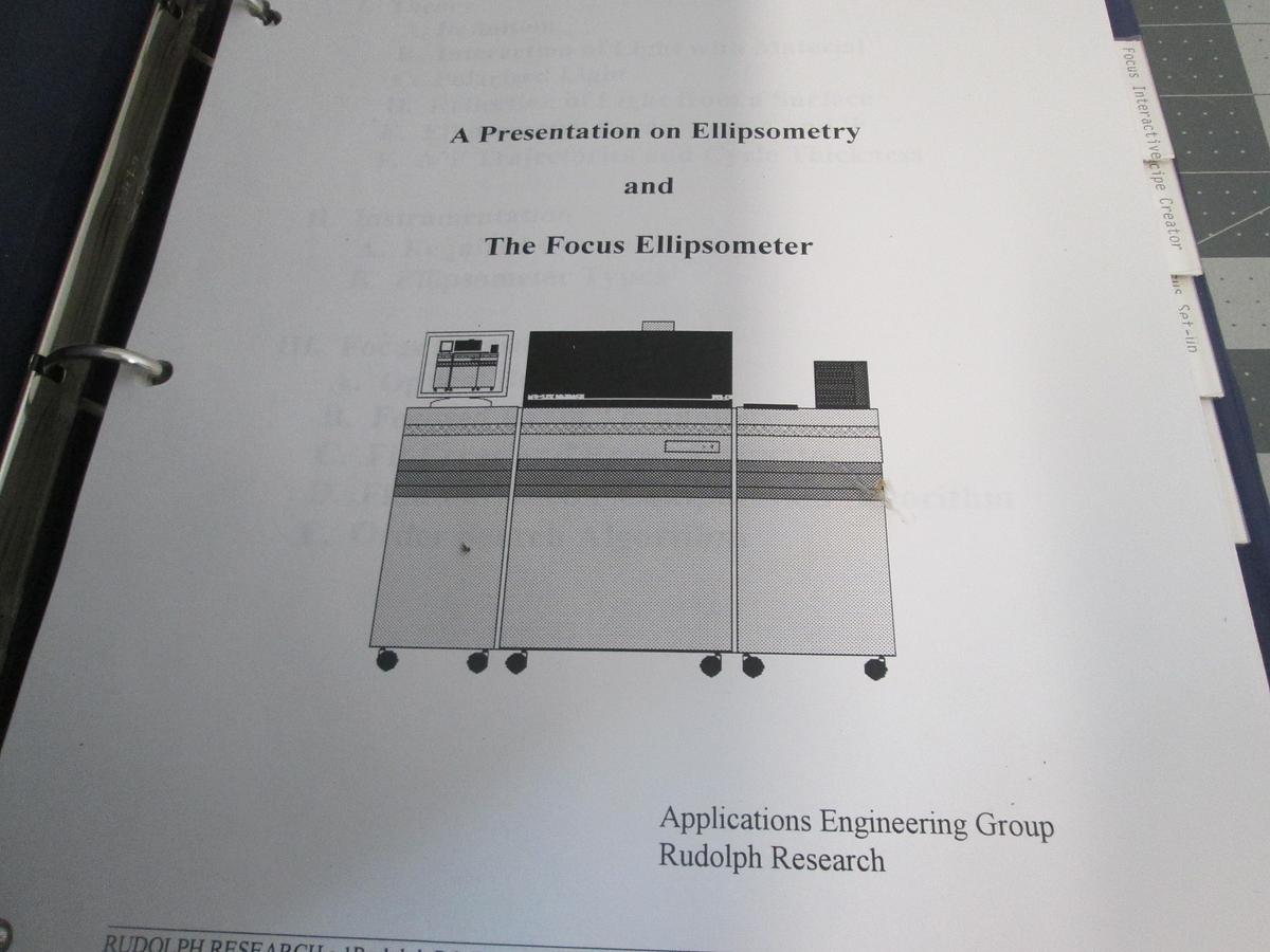 Used Rudolph Research, Presentation on Ellipsometry and the Focus Ellipsometer, Used