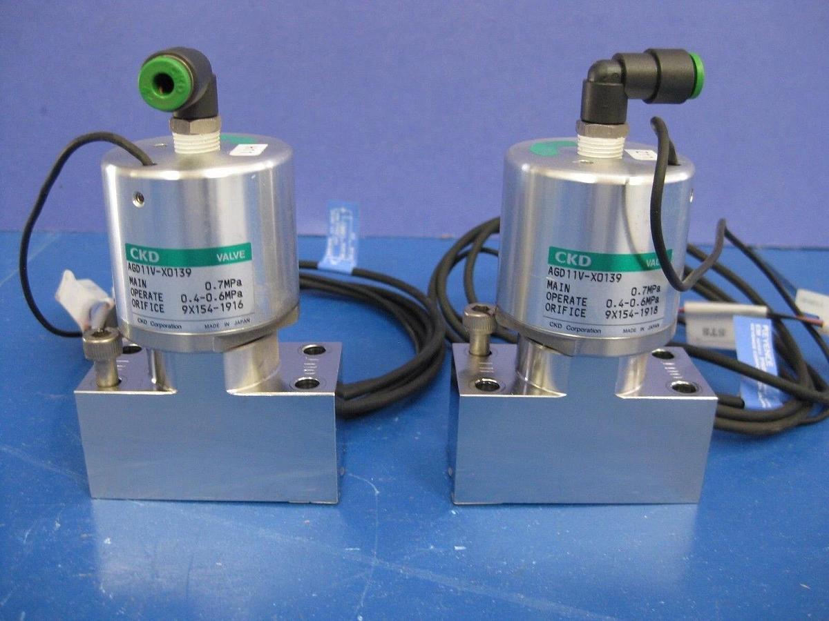 Used CKD AGD11V-X039 Block Valve with Keyence EM-030P Proximity Switch N.C. Lot of 2