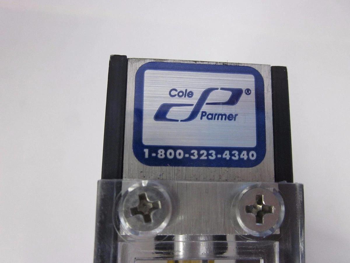 Used Cole Parmer N102-05 Valveless Flow Meter, 0-150 PSI, 1/4" Male - LOT of 2
