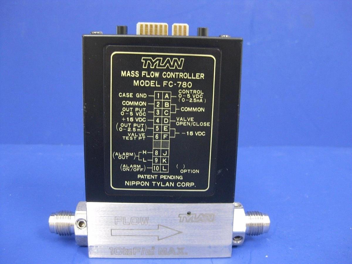 Used Tylan FC-780 Mass Flow Controller MFC, 2 SLM, HCL, 1/4" MVCR