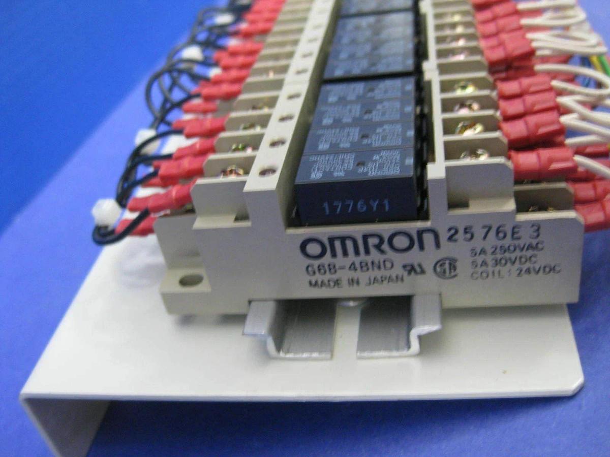 Used OMRON Relay Assy w/ G6B-1114P Relays and G6B-4BND Terminal Relay, Track Mount