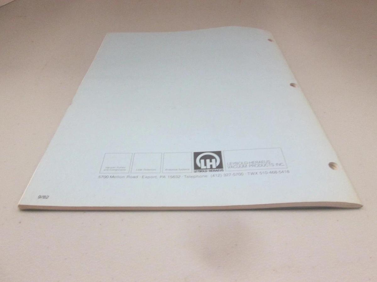 Used Leybold, 99-800-005, Operation and Maintenance Manual for TRIAC Pumps, Used