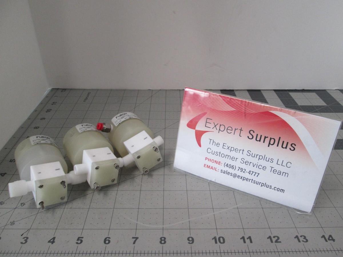 Used Furon NV2-224 High Purity N.O. Pneumatic Valve, 60 psi/100 psi, Used, Lot of 3