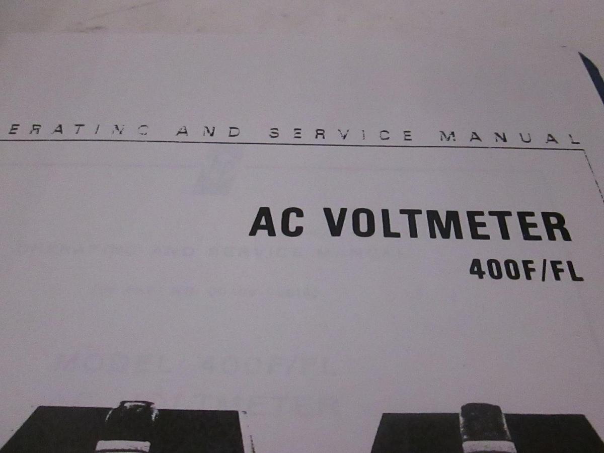 Used HP AC Voltmeter 400F/FL Operating and Service Manual, Used