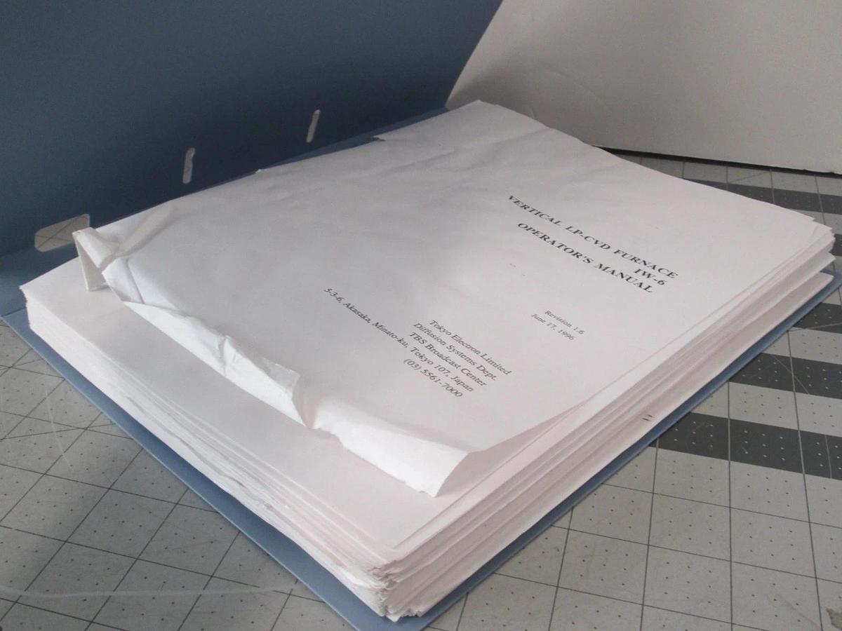 Used TEL Tokyo, IW-6, Operator's Manual, Used