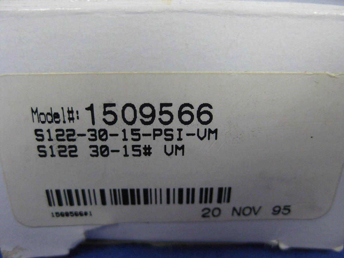 Used Span Instruments Gauge S122-30-15 Range: 30-0-15 PSI, 1/4" MVCR, NEW in BOX