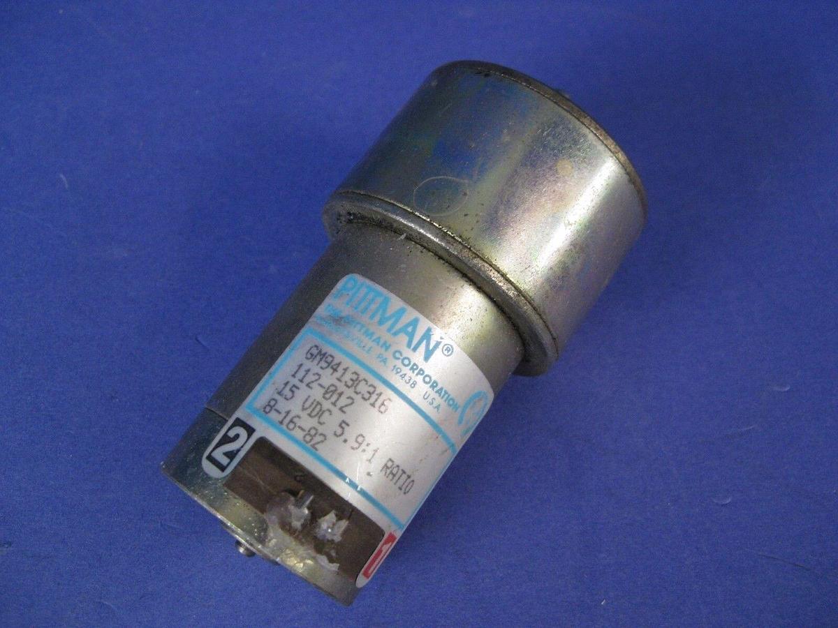 Used Pittman GM9413C316 Gear Motor, 5.9:1 Ratio, 15VDC, Used