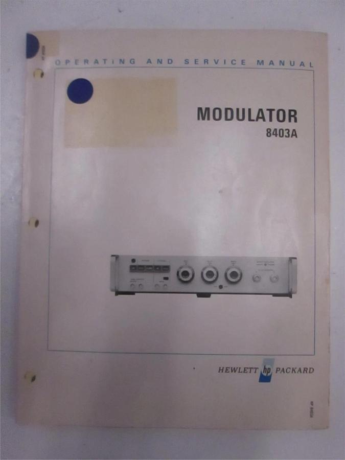 Used HP 8403A Modulator Operating and Service Manual, Used