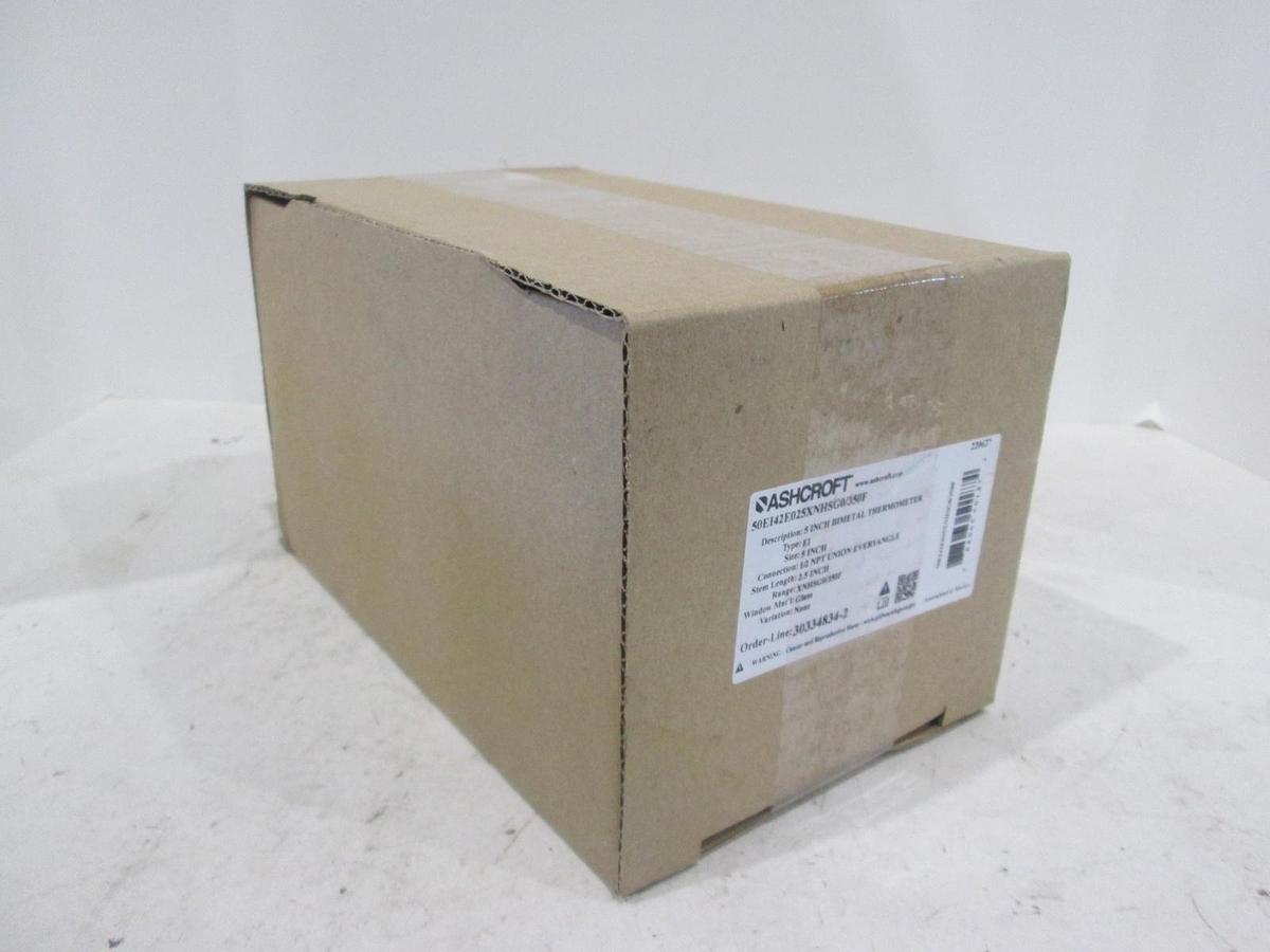 Ashcroft, 50E142E025XNHSG0/350F, 5" Bimetal Thermometer, 1/2" NPT Union, New