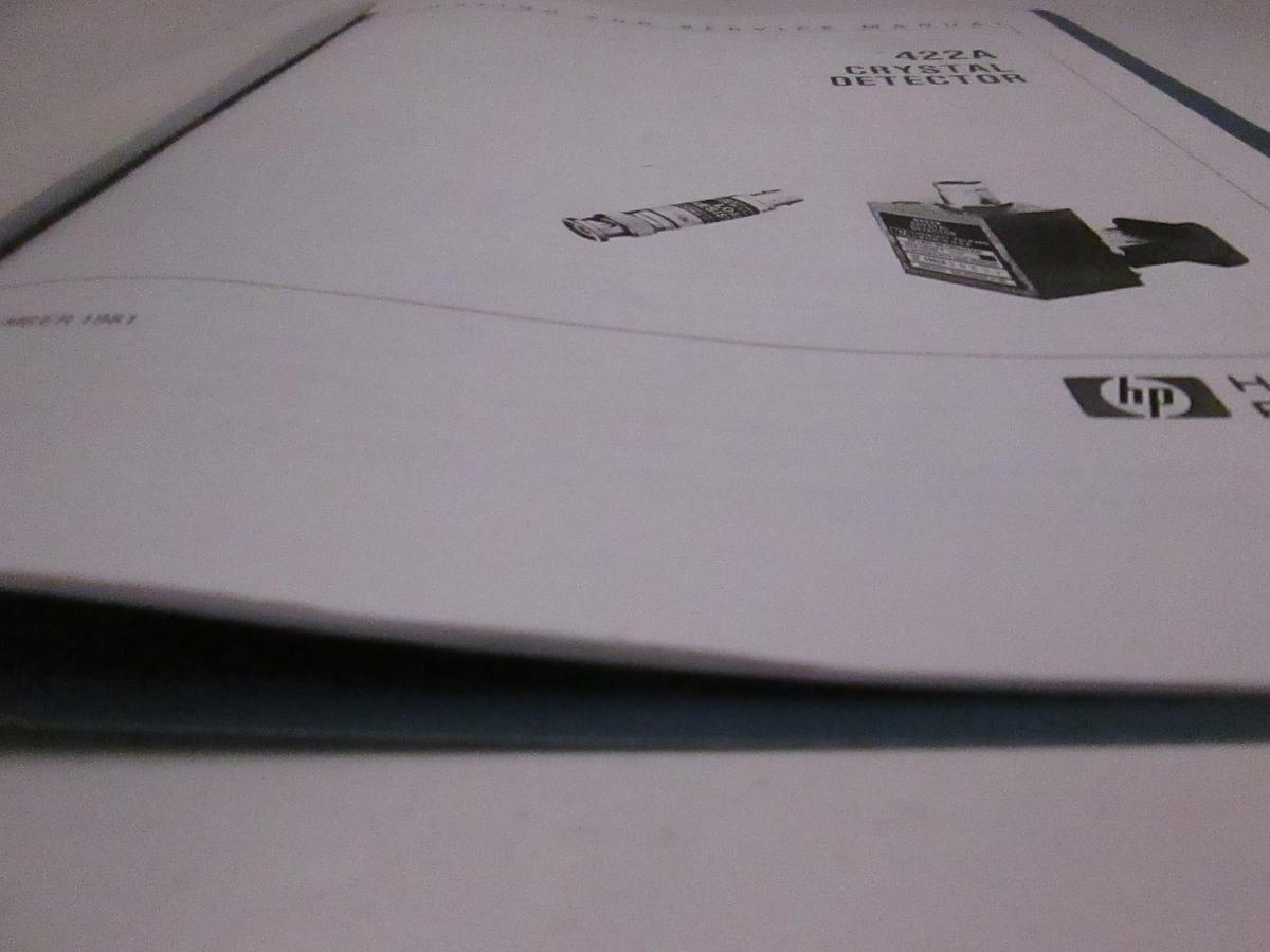 Used HP 422A Crystal Detector Operating and Service Manual, Used