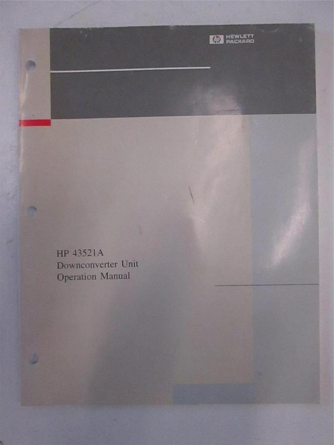 Used HP 43521A Downconverter Unit Operation Manual, Used