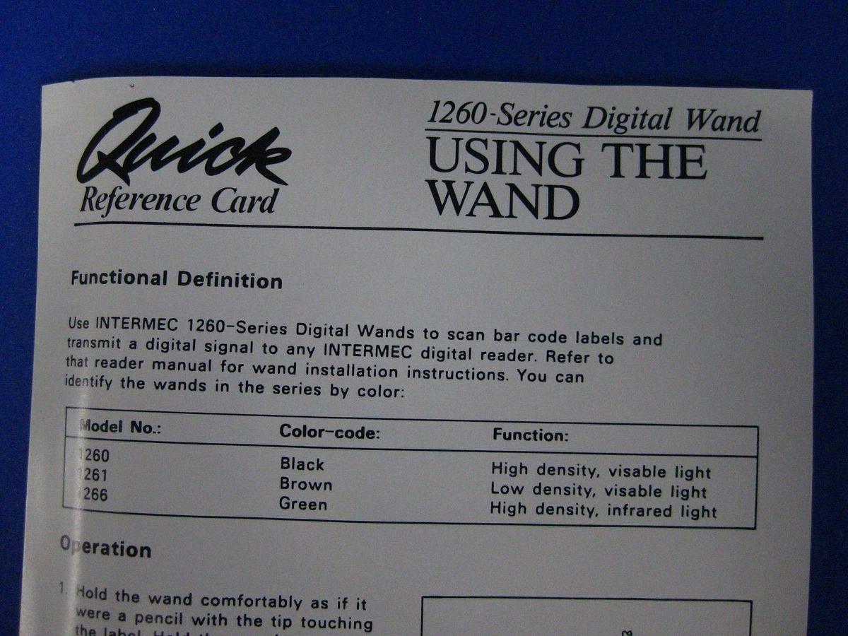 Used Intermec 1260 Digital Barcode Wand