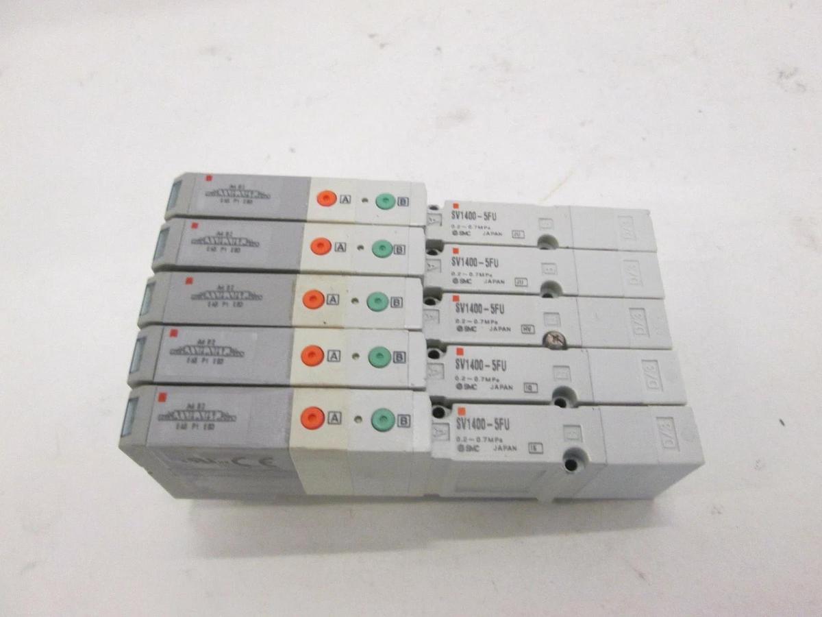 Used SMC, SV1400-5FU, Solenoid Valve, Used, Lot of 5