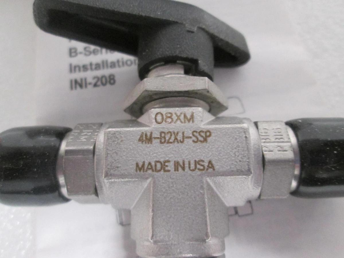 Parker, Ball Valve, 4M-B2XJ-SSP, 3-Way B- Series Valve, New