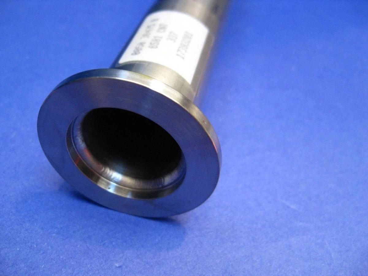 Used Vacuum Tube Weldment,14.5" SS Pipe NW25 Flanges w/ 1/2" FVCR Port New