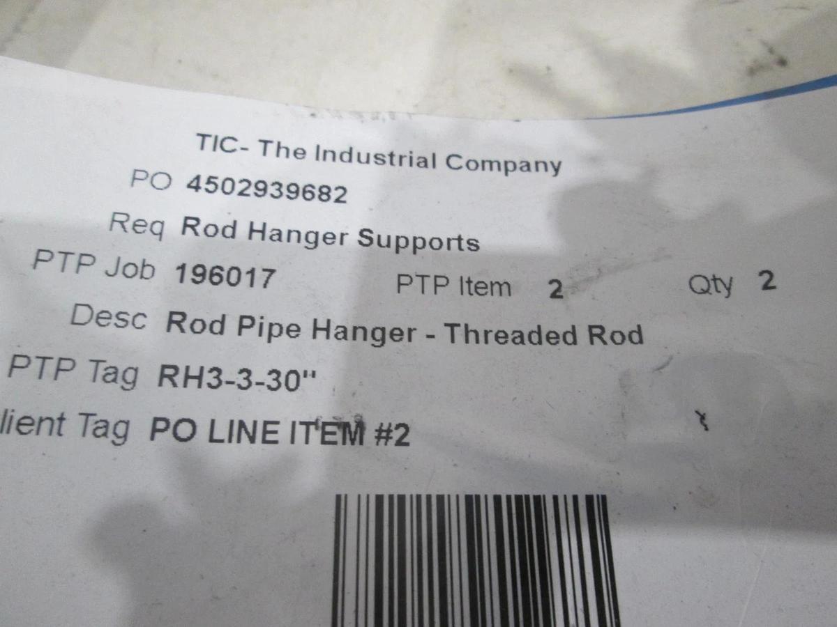The Industrial Company, Rod Pipe Hanger-Threaded Rod, RH3-3-30", New