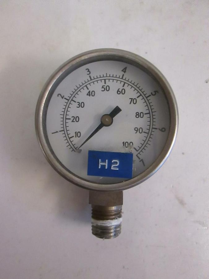 U.S. Gauge, Pressure Gauge, 0-100 psi, 1/4" MVCR Bottom Mount, Used