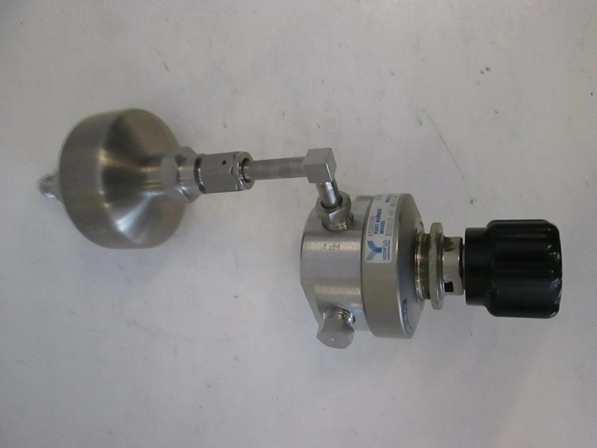 Used Veriflo HFR901S4PB Pressure Regulator with Millipore WG2F06WR1 Gas Filter, Used