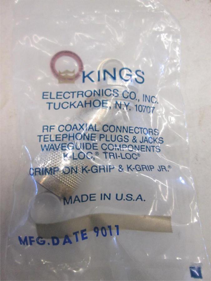 Kings, RF Coaxial Connector, K-Loc, Tri-Loc, New, Lot of 6