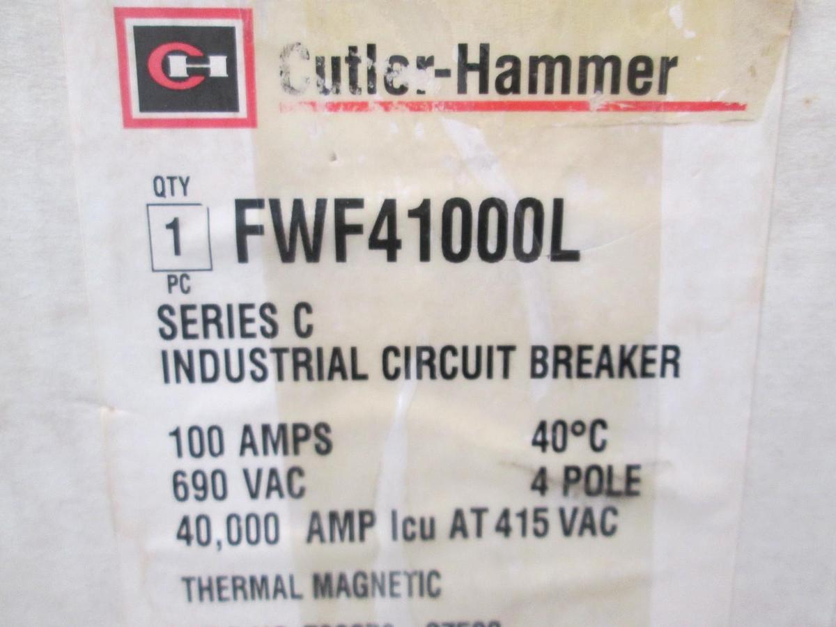 Cutler-Hammer, FWF41000L, Series C, 100A, 690VAC, 4 Pole, New