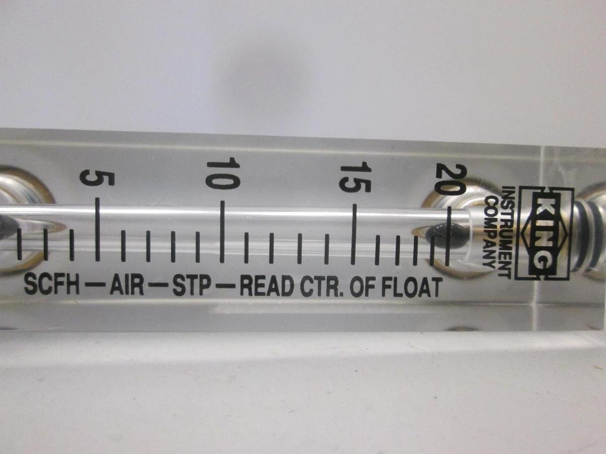 Used King Instruments, 0-20 SCFH-Air-STP-Read CTR. of Float w/ Fittings, Used