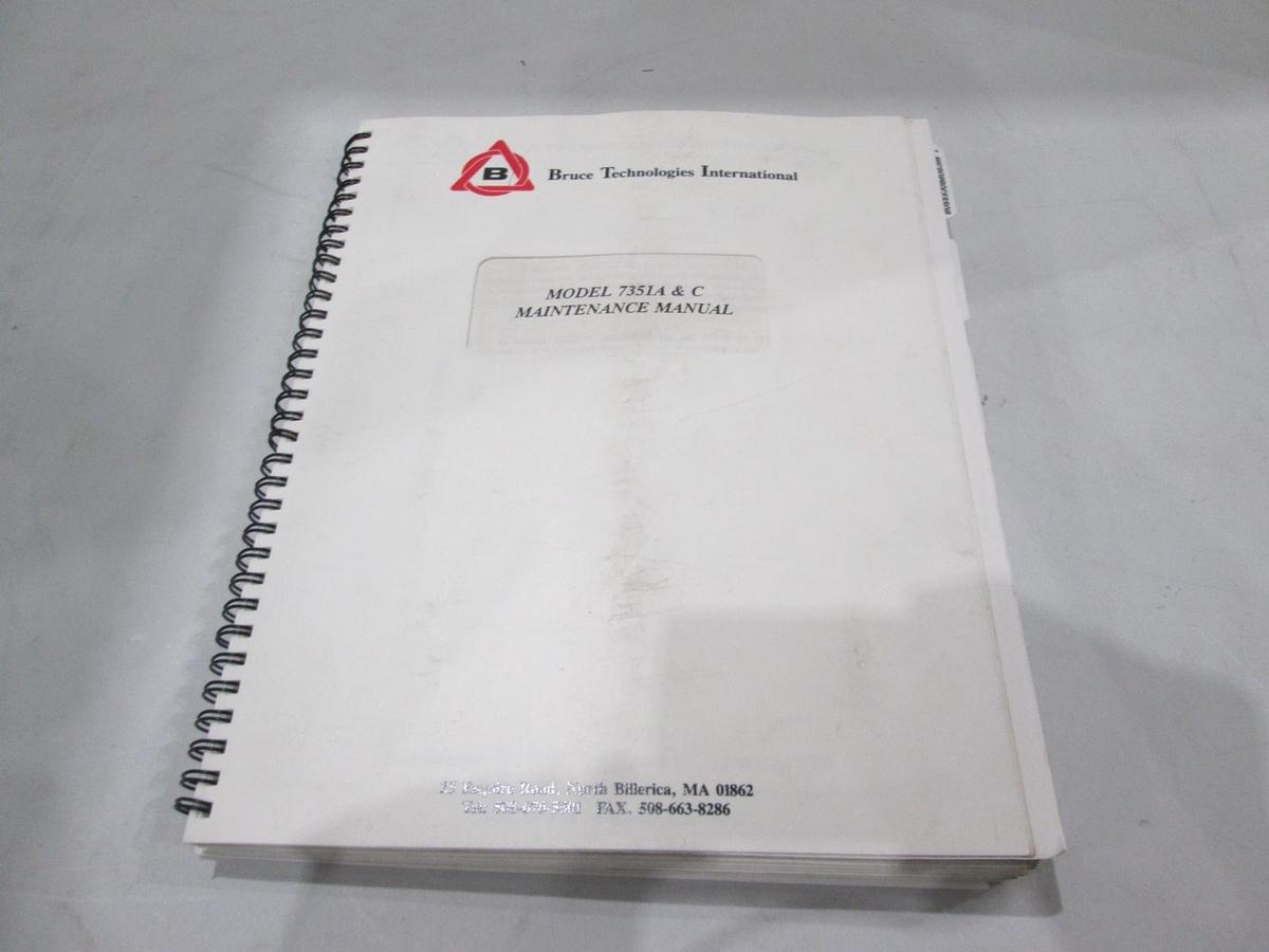 Used BTU International, Model 7351A & C, Maintenance Manual, Used