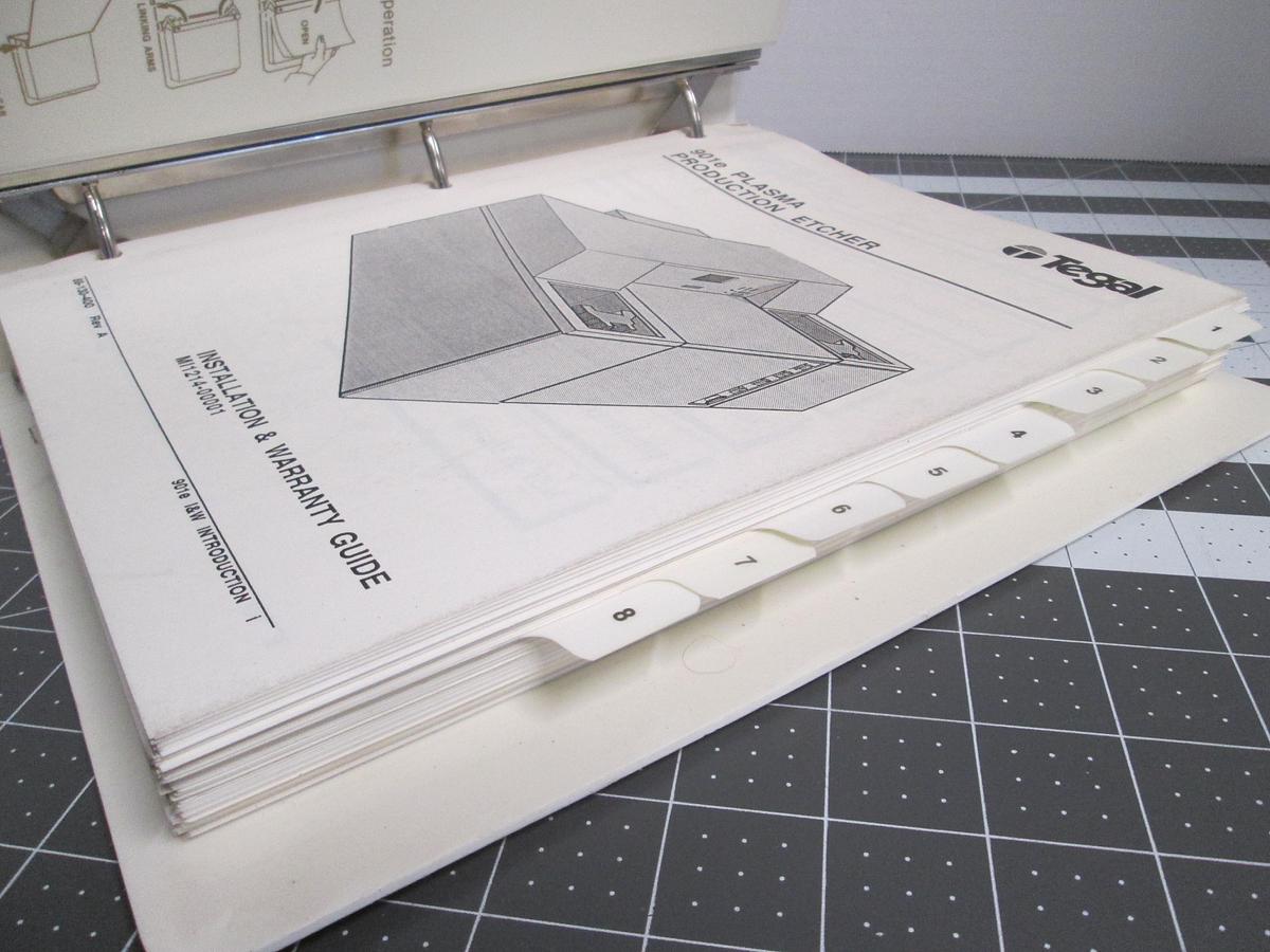 Used TEGAL, 901e Plasma Production Etcher Installation & Warranty Guide, MI1214-00001
