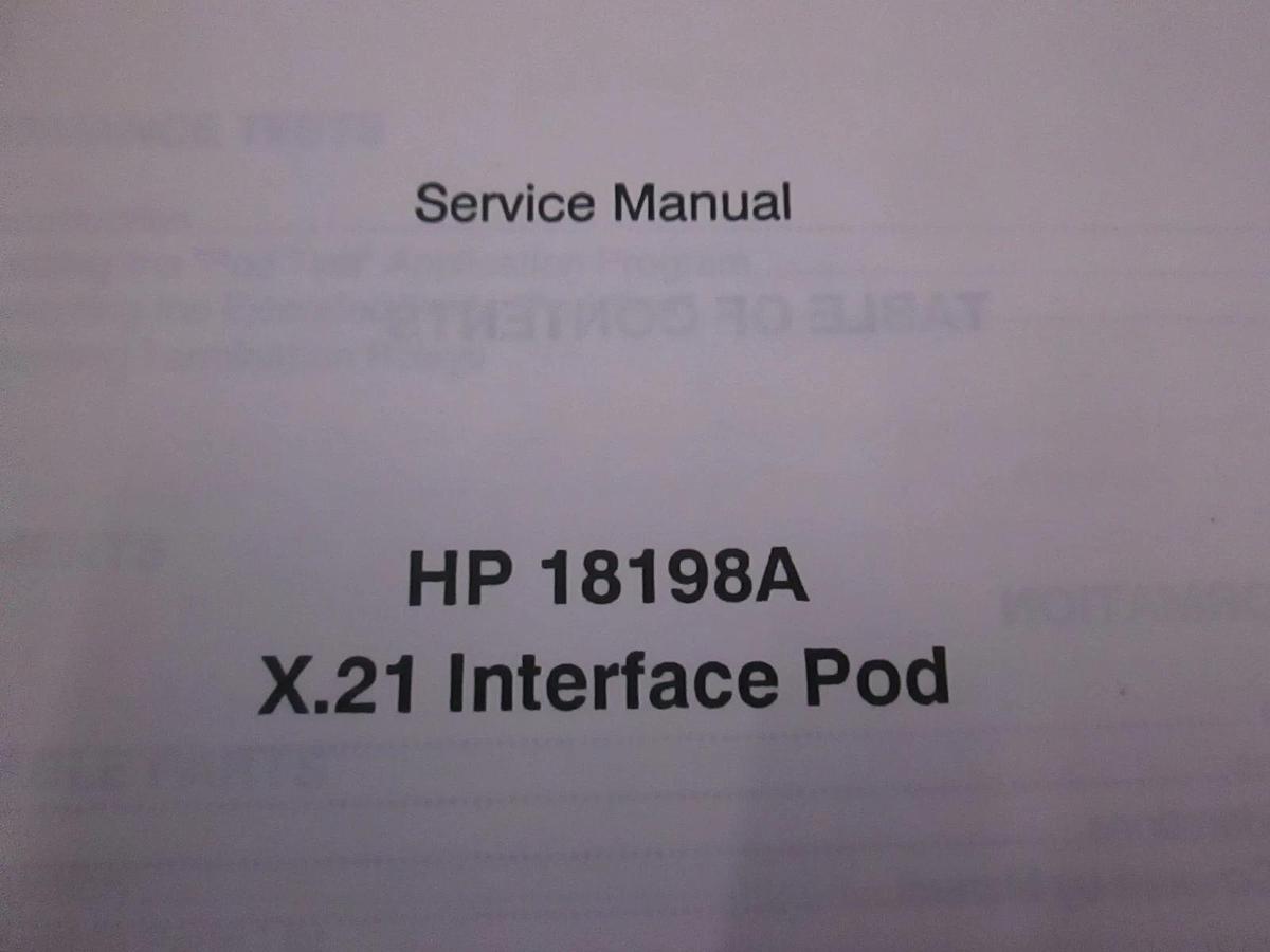 Used HP Model 18198A X.21 Interface Pod Service Manual, Used
