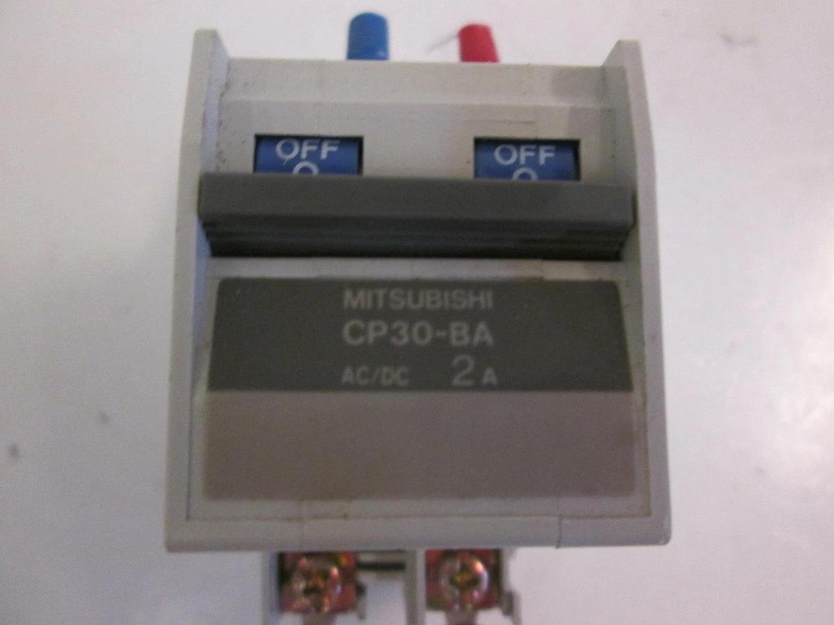 Used Mitsubishi Circuit Protector CP30-BA, 2A, 250VAC/125VDC, 2 Pole, Used
