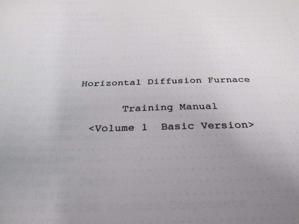Used  Tokyo Electron, TEL Diffusion Furnace Training Manual MAY 1990 Semiconductor