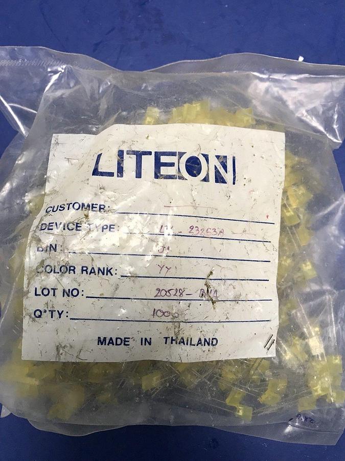 LITEON LTL-23253A Yellow LED Lamp, Lot of 1000 New