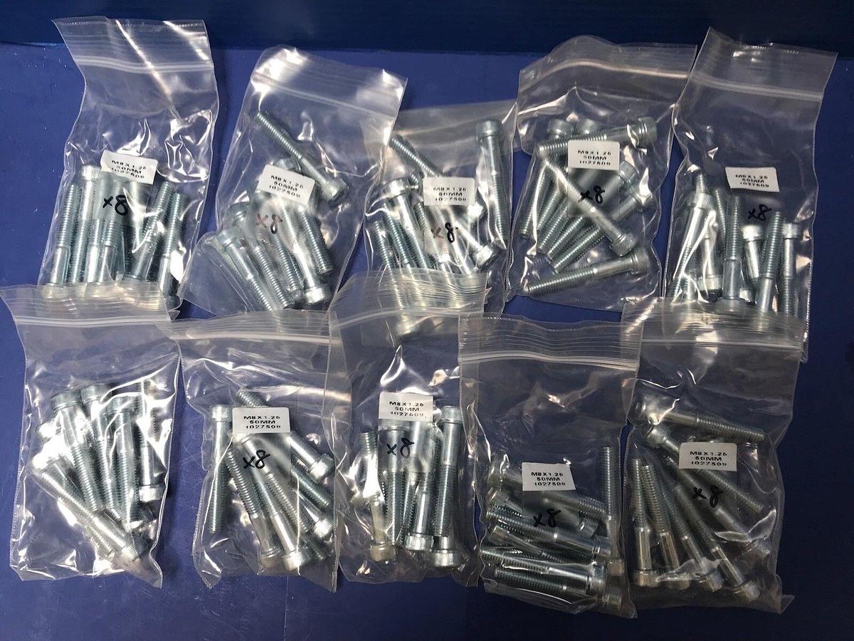 M8-1.25 x 50mm Hex Socket Head Screws, Lot of 80 New