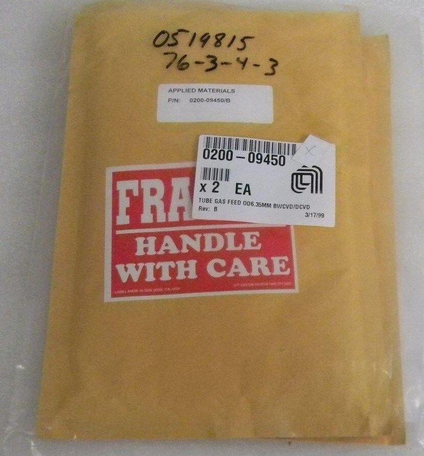 Used AMAT Tube Gas Feed, 0200-09450/B, OD6.35MM BWCVD/DCVD, Rev: B, New