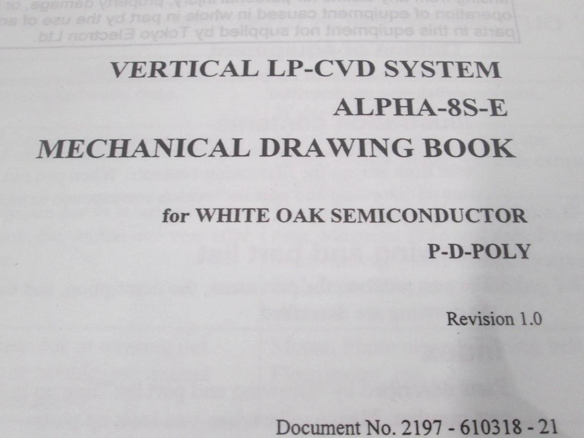 Used TEL Tokyo, ALPHA-8S-E, Mechanical Drawing Book P-D-Poly, Used
