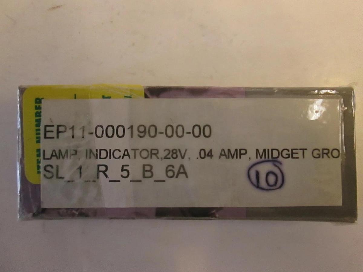 Used Lamp Indicator, 28V, .04 AMP, Midget, EP11-000190-00-00, Used, Lot of 5