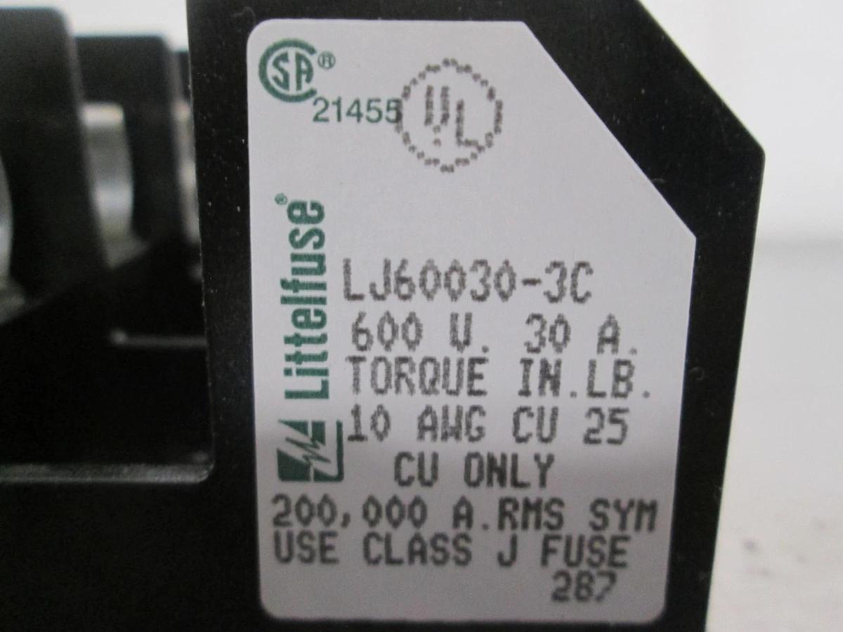 Littelfuse, LJ60030-3C, Amp Fuse Block, 600V, 30A, New, Lot of 10